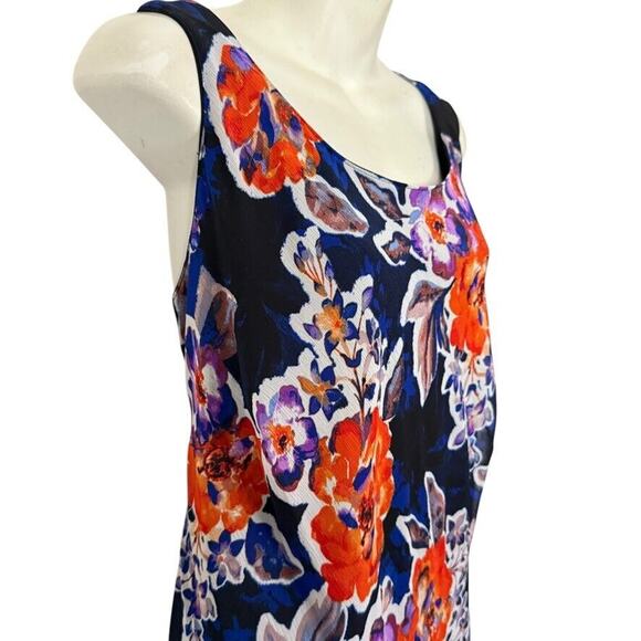 Jones Studio Maxi Floral Sleeveless Chiffon Long Flowy Lined Dress Womens 16W - Picture 3 of 16